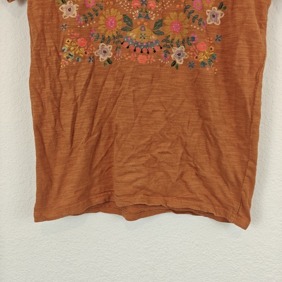 Natural Life Boyfriend Tee Shirt In Orange Boho "Live Happy" Size XS Women's - Picture 6 of 11